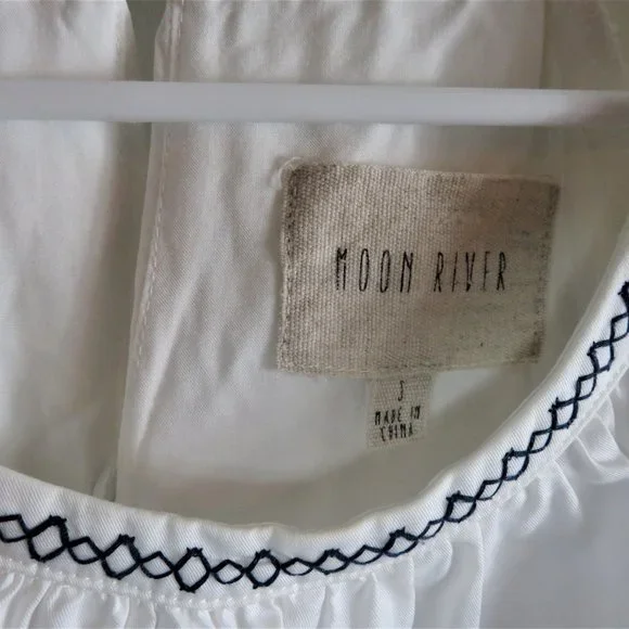 Moon River Peasant Top Blouse Size S - Picture 4 of 5